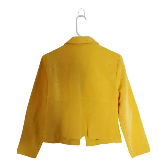 Metrostyle Women’s Size 12 Bright Yellow Vintage Blazer Jacket Classic Fall Retr - Picture 4 of 7